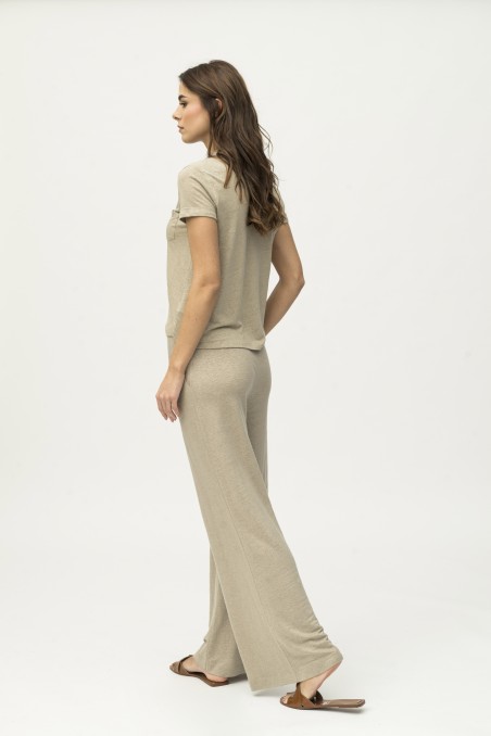 Majestic Filatures | Pantalone a fondo ampio in lino