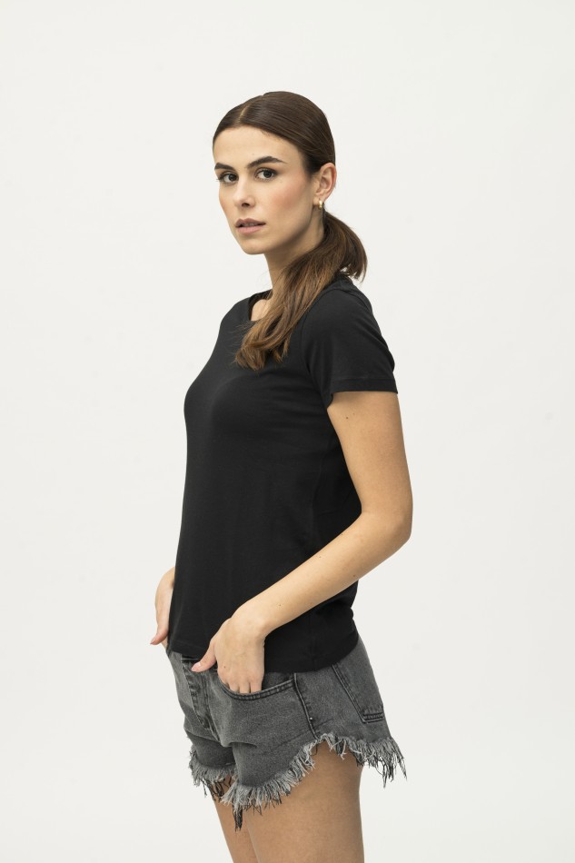 T-shirt girocollo basica in Cotone Silk Touch 2