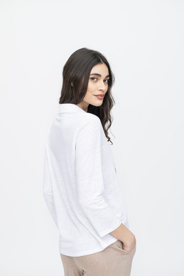 Majestic Filatures | Camicia in lino slim a maniche lunghe 2