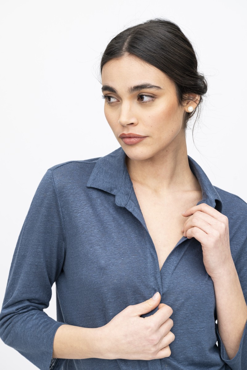 Majestic Filatures | Camicia in lino slim a maniche lunghe
