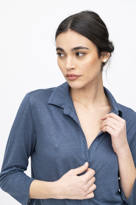 Majestic Filatures | Camicia in lino slim a maniche lunghe