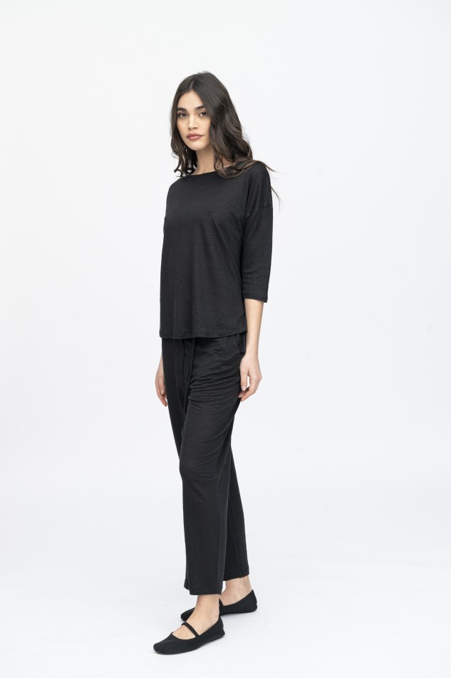 Pantalone taglio dritto in lino 2