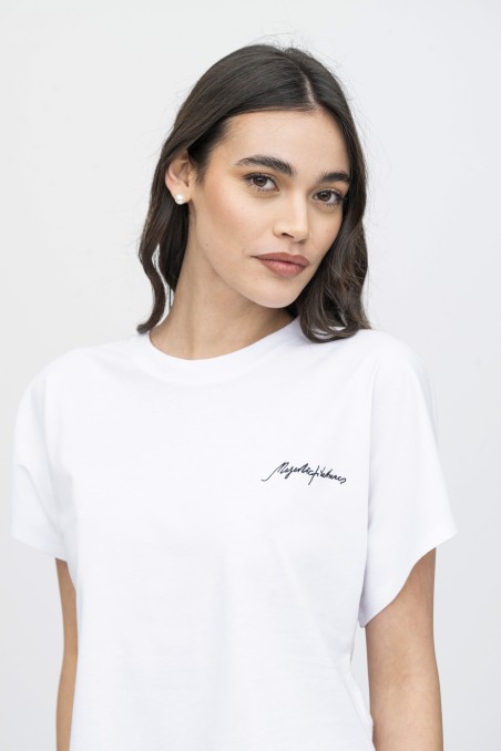 Majestic Filatures | T-shirt crop in cotone con logo