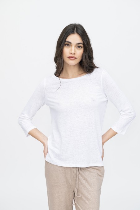 Majestic Filatures | T-Shirt scollo a barchetta regular