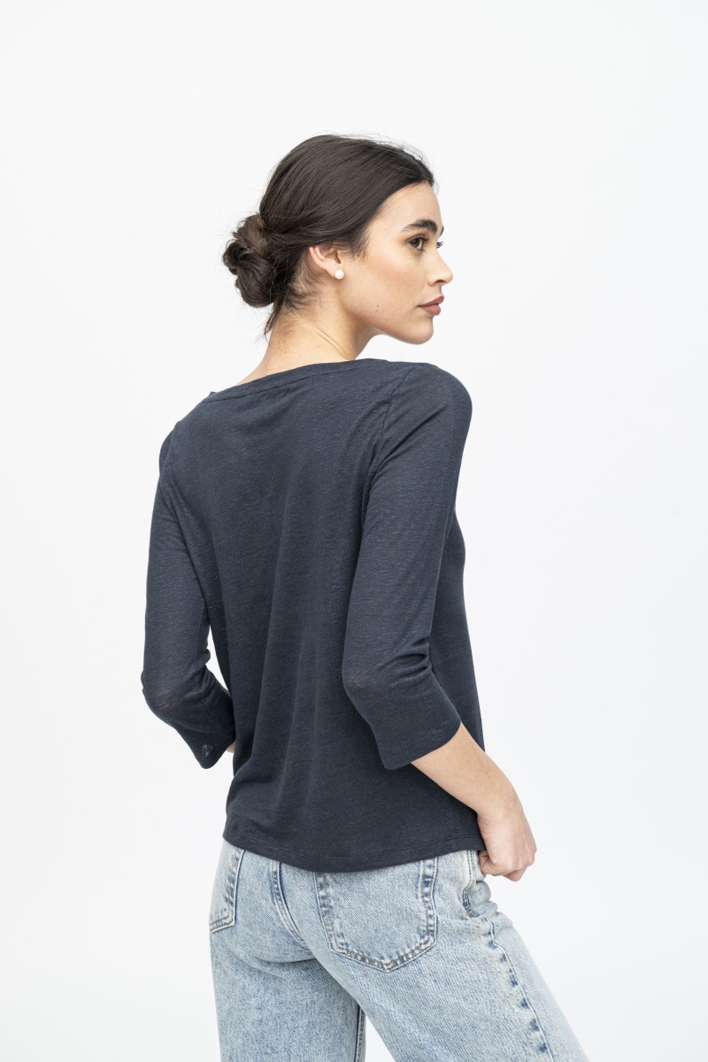 Majestic Filatures | T-Shirt scollo a barchetta regular