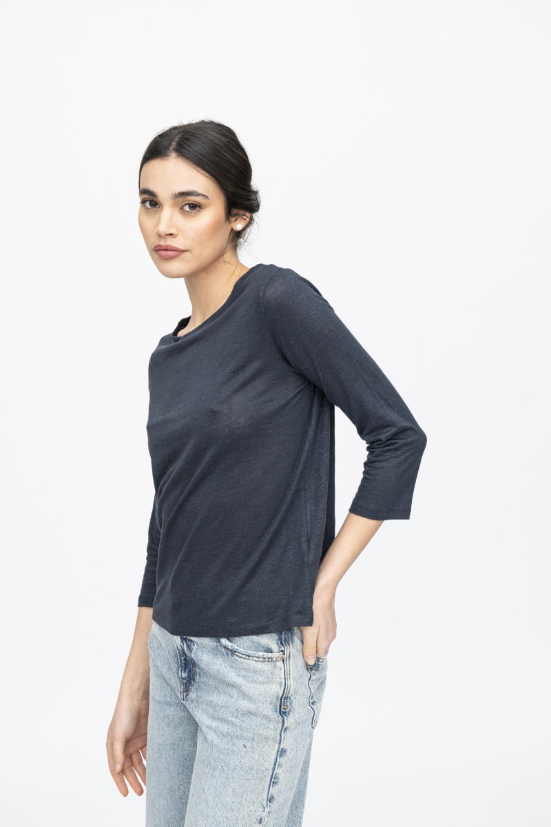Majestic Filatures | T-Shirt scollo a barchetta regular