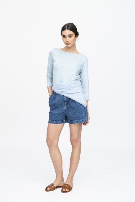 Majestic Filatures | T-Shirt scollo a barchetta regular