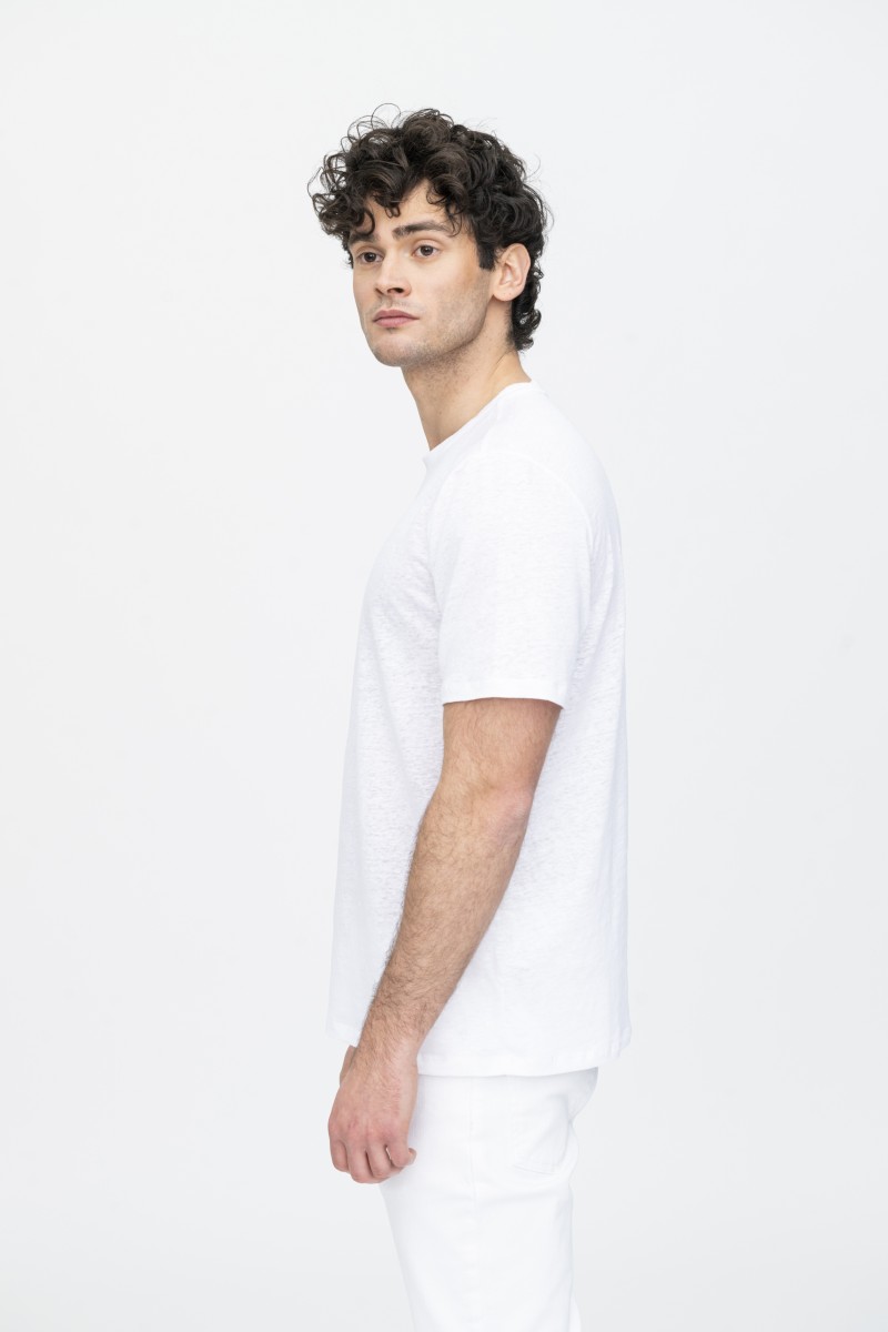 Majestic Filatures | T-Shirt in lino girocollo e manica corta