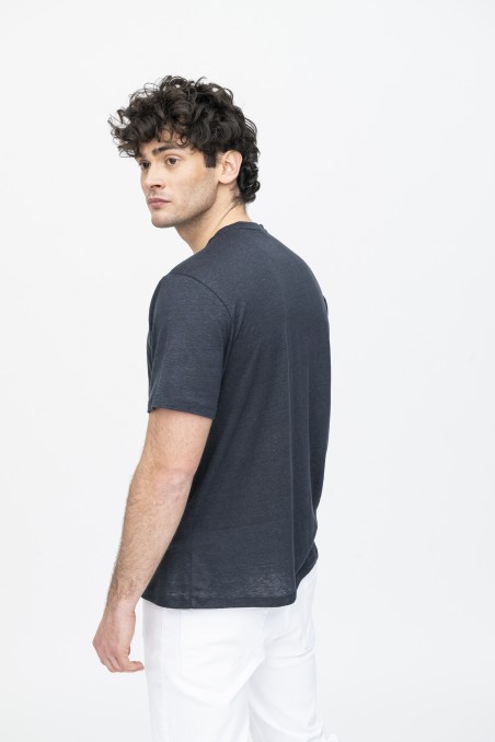 Majestic Filatures | T-Shirt in lino girocollo e manica corta