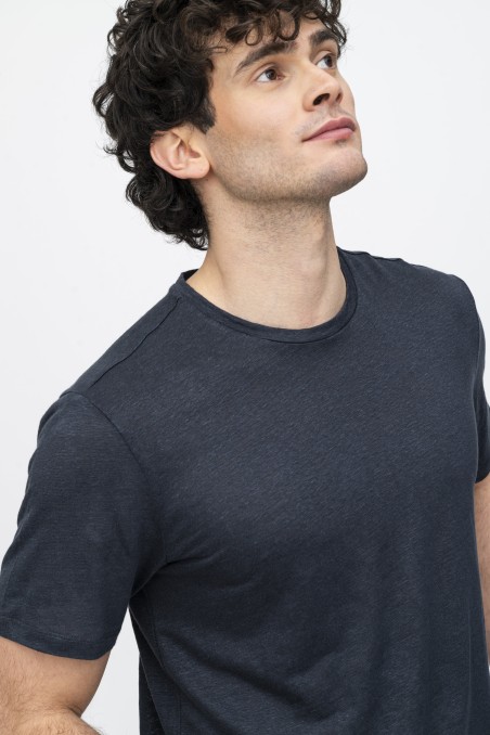 Majestic Filatures | T-Shirt in lino girocollo e manica corta
