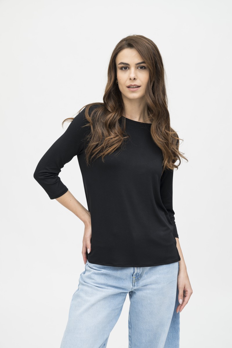 Majestic Filatures | T-shirt scollo a barchetta over in viscosa