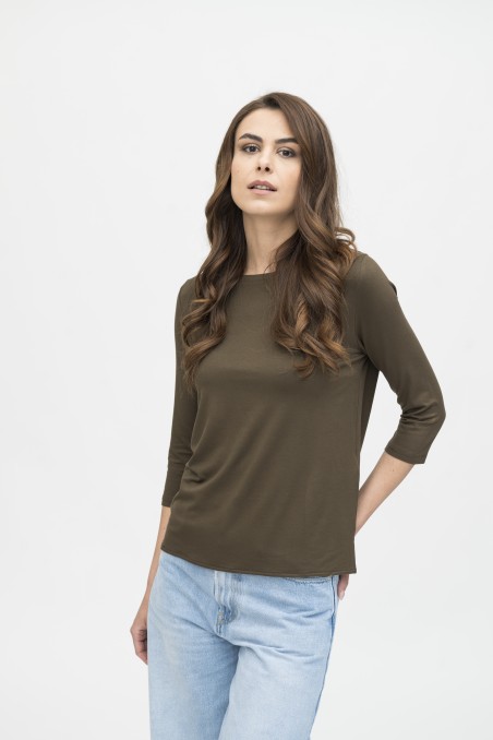 Majestic Filatures | T-shirt scollo a barchetta over in viscosa