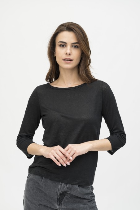 Majestic Filatures | T-Shirt scollo a barchetta regular