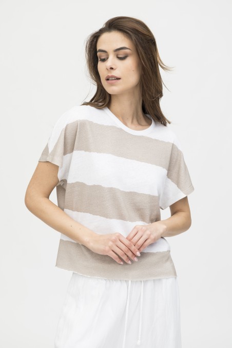 Majestic Filatures | T-shirt manica corta girocollo a righe