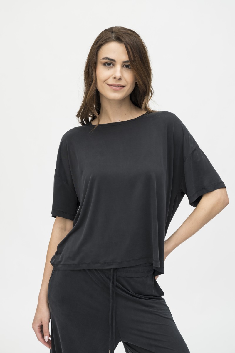 Majestic Filatures |T-shirt over in cupro girocollo