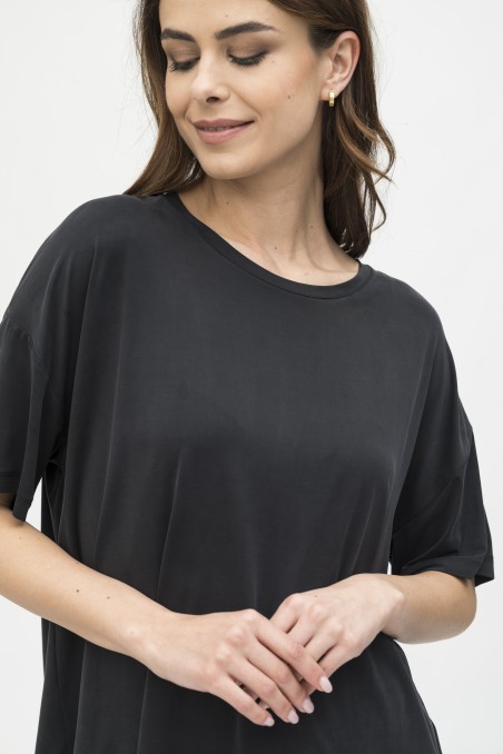 Majestic Filatures |T-shirt over in cupro girocollo